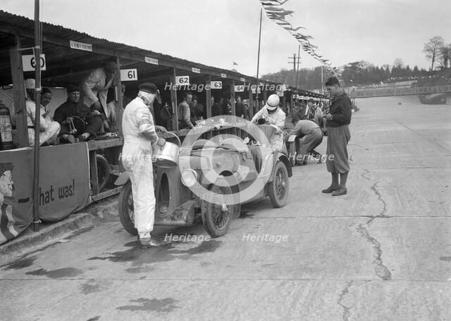 MG C type of the Earl of March and CS Staniland, JCC Double Twelve race, Brooklands, 8/9 May 1931. Artist: Bill Brunell.