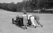 MG C type receiving a push at Brooklands, 1931 Artist: Bill Brunell