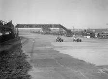 MG C types of the Earl of March and Harold Parker, BRDC 500 Mile Race, Brooklands, 1931. Artist: Bill Brunell