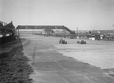 MG C types of the Earl of March and Harold Parker, BRDC 500 Mile Race, Brooklands, 1931. Artist: Bill Brunell