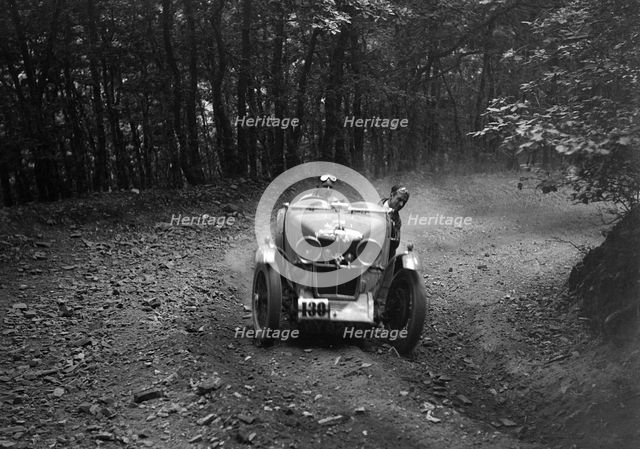 MG J2 competing in the B&HMC Brighton-Beer Trial, Fingle Bridge Hill, Devon, 1934. Artist: Bill Brunell.