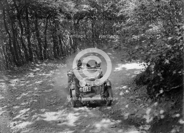 MG J2 competing in the B&HMC Brighton-Beer Trial, Fingle Bridge Hill, Devon, 1934. Artist: Bill Brunell.