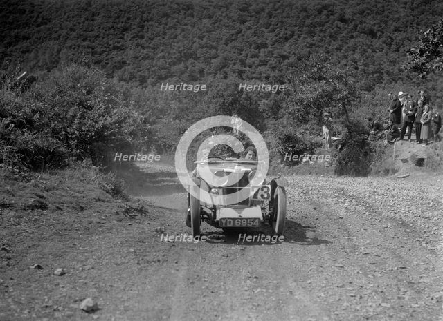 MG J2 competing in the Mid Surrey AC Barnstaple Trial, Beggars Roost, Devon, 1934. Artist: Bill Brunell.