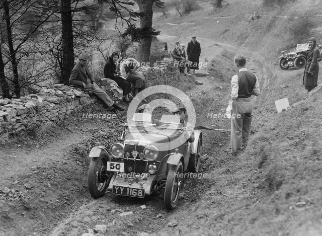 MG J2 of Kenneth Evans competing in the MG Car Club Abingdon Trial/Rally, 1939. Artist: Bill Brunell.