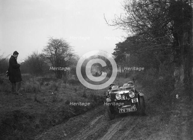 MG J2 of SV Arthur at the Sunbac Colmore Trial, near Winchcombe, Gloucestershire, 1934. Artist: Bill Brunell.