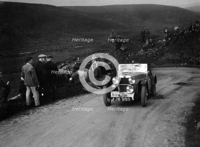 MG J2 of RA MacDermid competing in the MCC Edinburgh Trial, West Stonesdale, Yorkshire Dales, 1933. Artist: Bill Brunell.