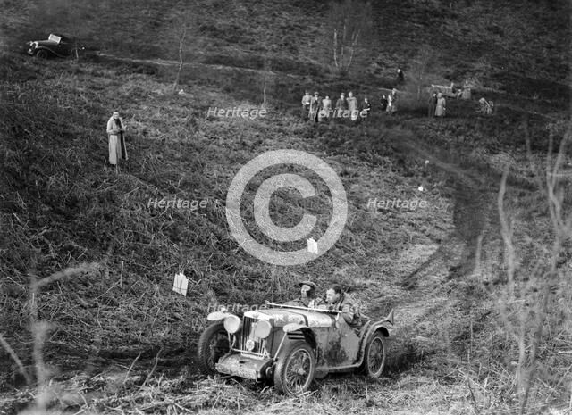 MG J2 taking part in a motoring trial, late 1930s. Artist: Bill Brunell.
