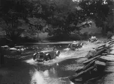 MG J2s of Kennneth and Doreen Evans, Mid Surrey AC Barnstaple Trial, Tarr Steps, Exmoor, 1934. Artist: Bill Brunell