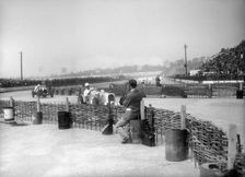 MG K3 of John Henry Tomson Smith at the chicane, JCC International Trophy, Brooklands, 1936. Artist: Bill Brunell