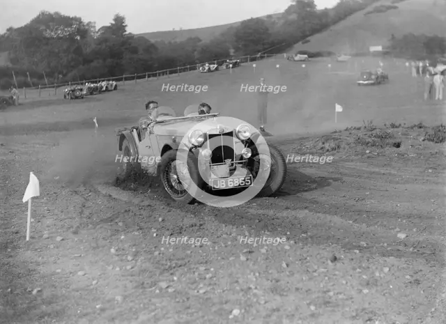 MG of L Welch of the Three Musketeers team at the Singer CC Rushmere Hill Climb, Shropshire 1935. Artist: Bill Brunell.