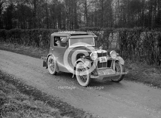 MG M Type of AS Curtis competing in the MG Car Club Trial, 1931. Artist: Bill Brunell.
