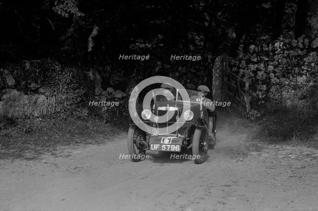 MG M type of EA Tebbs competing in the Brighton and Hove Motor Club Brighton-Beer Trial, 1930. Artist: Bill Brunell.