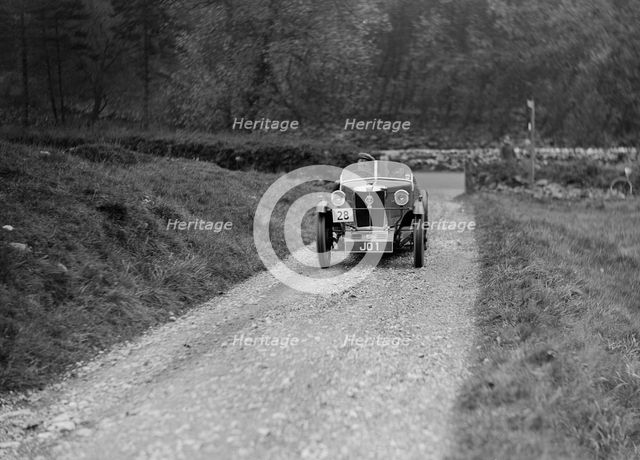 MG M type of HE Symons competing in the MCC Sporting Trial, 1930. Artist: Bill Brunell.