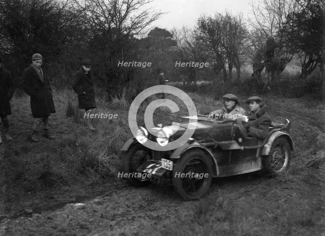MG M type of RK Nicholson at the Sunbac Colmore Trial, near Winchcombe, Gloucestershire, 1934. Artist: Bill Brunell.