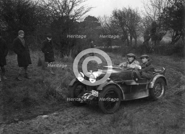 MG M type of RK Nicholson at the Sunbac Colmore Trial, near Winchcombe, Gloucestershire, 1934. Artist: Bill Brunell.
