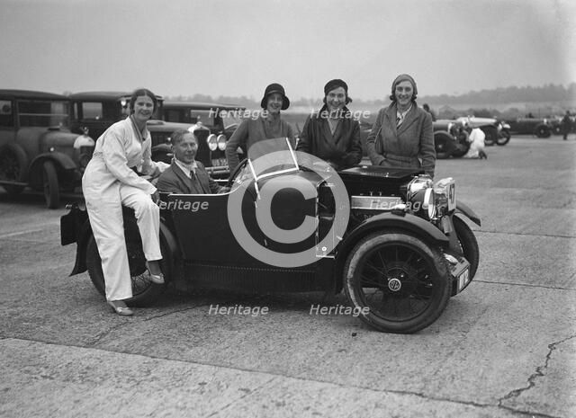 MG M type at Brooklands. Artist: Bill Brunell.