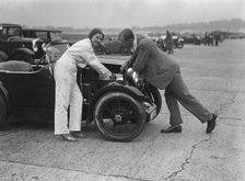 MG M type at Brooklands. Artist: Bill Brunell