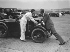 MG M type at Brooklands. Artist: Bill Brunell