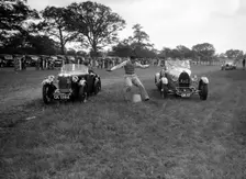 MG M type and Bugatti Type 43 taking part in the Bugatti Owners Club gymkhana, 5 July 1931. Artist: Bill Brunell
