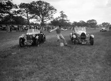 MG M type and Bugatti Type 43 taking part in the Bugatti Owners Club gymkhana, 5 July 1931. Artist: Bill Brunell