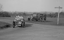 MG M type and official's Singer saloon at the JCC Half-Day Trial, 1930. Artist: Bill Brunell