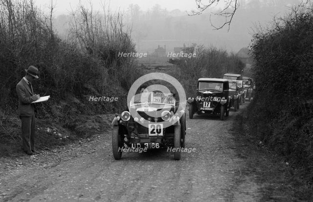 MG M Type and Riley saloon competing in the JCC Half-Day Trial, 1930. Artist: Bill Brunell.