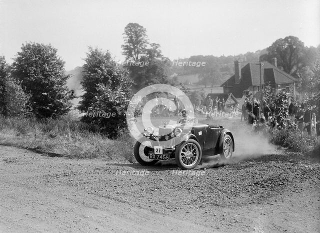 MG M type, Bugatti Owners Club Hill Climb, Chalfont St Peter, Buckinghamshire, 1935. Artist: Bill Brunell.