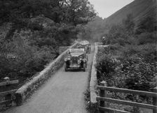 MG M type crossing Figle Bridge during a motoring trial, Devon, c1930s. Artist: Bill Brunell