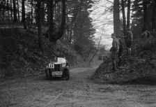 MG M Type standard 2-seater competing in the JCC Half-Day Trial, Hurtwood Hill, Surrey, 1930. Artist: Bill Brunell