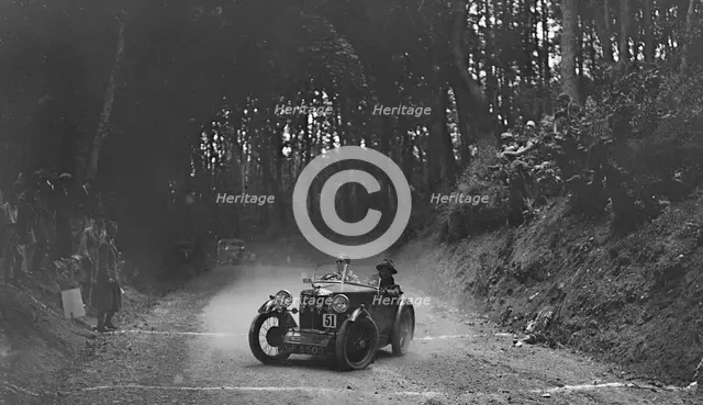 MG M type taking part in a motoring trial, c1930s. Artist: Bill Brunell.