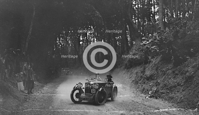 MG M type taking part in a motoring trial, c1930s. Artist: Bill Brunell.