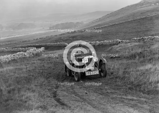 MG M Le Mans of CHD Berton competing in the MCC Sporting Trial, 1930. Artist: Bill Brunell.