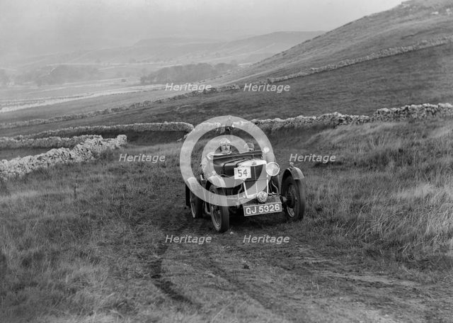 MG M Le Mans of CHD Berton competing in the MCC Sporting Trial, 1930. Artist: Bill Brunell.