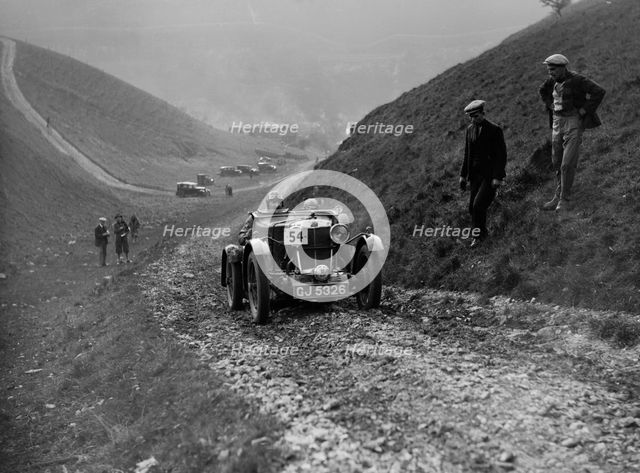 MG M Le Mans of CHD Berton competing in the MCC Sporting Trial, Litton Slack, Derbyshire, 1930. Artist: Bill Brunell.