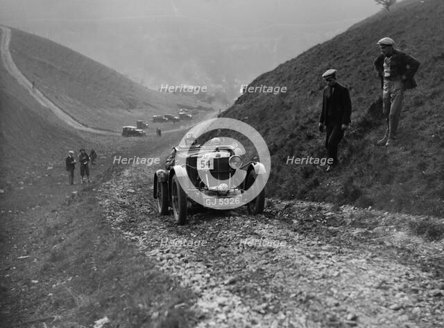 MG M Le Mans of CHD Berton competing in the MCC Sporting Trial, Litton Slack, Derbyshire, 1930. Artist: Bill Brunell.