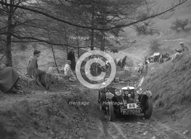 MG Magna of AL Cole competing in the MG Car Club Abingdon Trial/Rally, 1939. Artist: Bill Brunell.