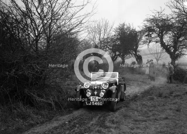 MG Magna of EH Banfield at the Sunbac Colmore Trial, near Winchcombe, Gloucestershire, 1934. Artist: Bill Brunell.