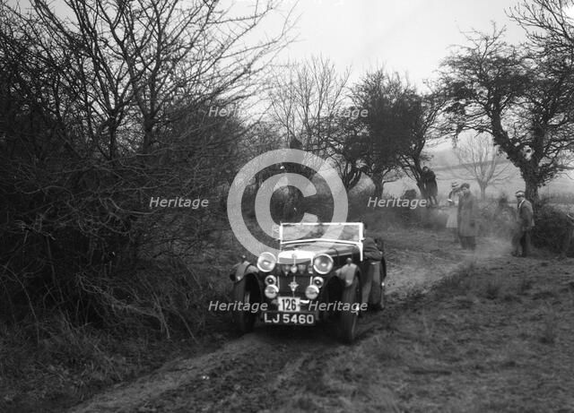 MG Magna of EH Banfield at the Sunbac Colmore Trial, near Winchcombe, Gloucestershire, 1934. Artist: Bill Brunell.