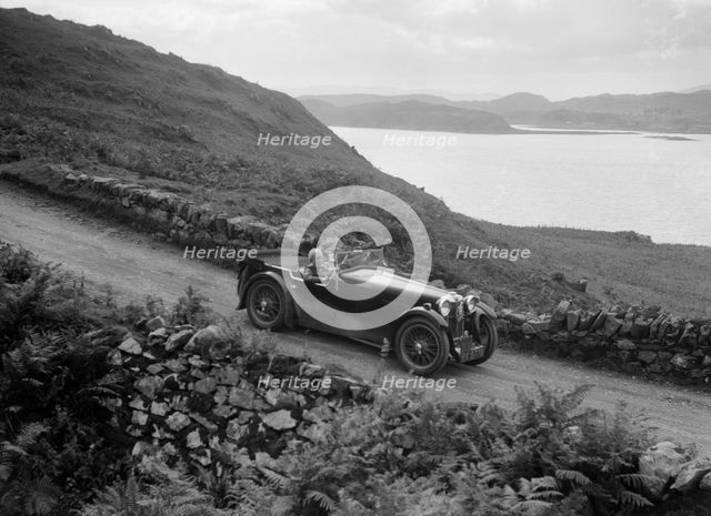 MG Magna of Kitty Brunell competing in the RSAC Scottish Rally, 1932. Artist: Bill Brunell.