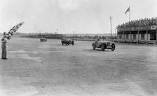 MG Magna of SG Cummings winning a race, BARC meeting, Brooklands, Surrey, 1933. Artist: Bill Brunell