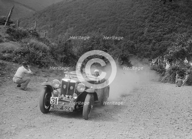 MG Magnette competing in the Barnstaple Trial, c1935. Artist: Bill Brunell.