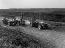 MG Magnette and two MG PAs at the Sunbac Inter-Club Team Trial, 1935. Artist: Bill Brunell