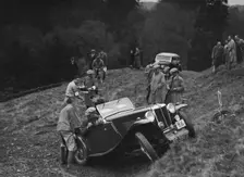 MG Magnette of AW Morrish competing in the MCC Edinburgh Trial, Roxburghshire, Scotland, 1938. Artist: Bill Brunell