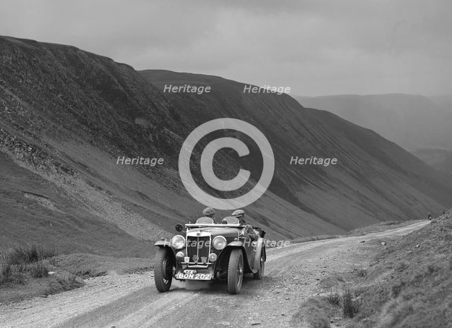 MG NA competing in the MG Car Club Abingdon Trial/Rally, 1939. Artist: Bill Brunell.