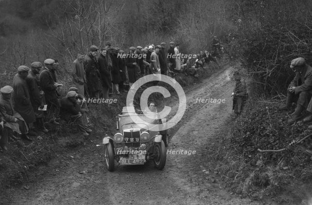 MG NA Magnette of N Lloyd competing in the MCC Lands End Trial, 1935. Artist: Bill Brunell.