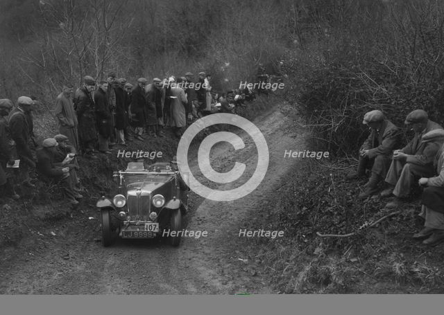 MG NA Magnette of SM Harrocks competing in the MCC Lands End Trial, 1935. Artist: Bill Brunell.