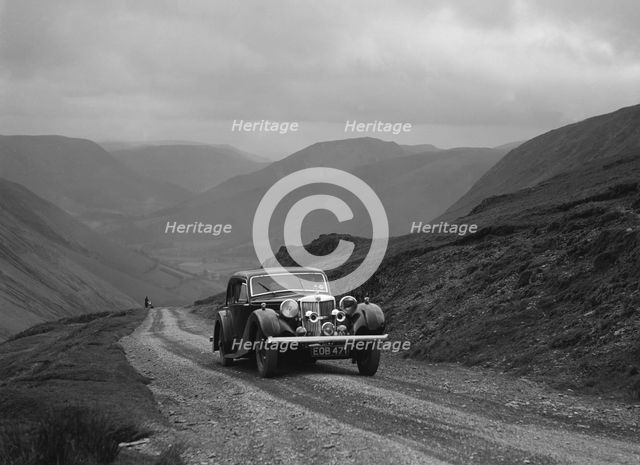 MG SA competing in the MG Car Club Abingdon Trial/Rally, 1939. Artist: Bill Brunell.