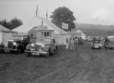 MG SA and MG 18/80 at Shelsley Walsh, Worcestershire, during the Blackpool Rally, 1937. Artist: Bill Brunell