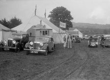 MG SA and MG 18/80 at Shelsley Walsh, Worcestershire, during the Blackpool Rally, 1937. Artist: Bill Brunell