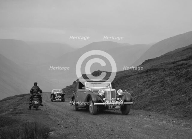 MG SA and MG PB competing in the MG Car Club Abingdon Trial/Rally, 1939. Artist: Bill Brunell.